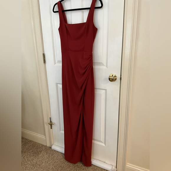 Lulu's Disposition Rust Ruched Maxi Dress - Picture 7 of 9